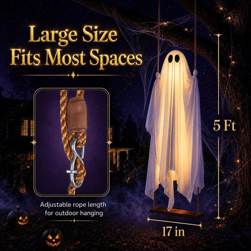 Large 5ft Pre-Assembled Hanging Ghost